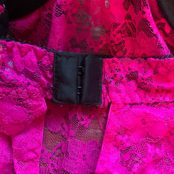 Seductive Wear Bright Pink Black Underwire Push Dress Babydoll by Cinema Etoile - Picture 11 of 12